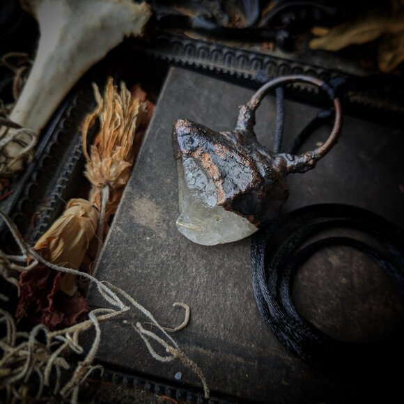 Electroformed Rutilated Quartz Pendant - Picture 7 of 7